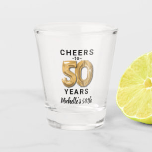 Vaso De Chupito Saludos A Cincuenta Años Vidrio De Cumpleaños Disp