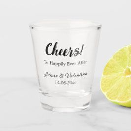 Vaso De Chupito Saludos a felices para siempre después de añadir f