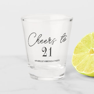 Vaso De Chupito Saludos a la fiesta de cumpleaños 21