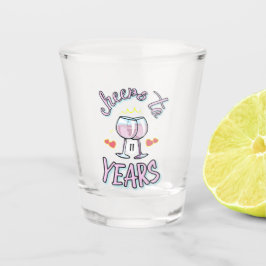 Vaso De Chupito Saludos al champagne de 11 años de aniversario del