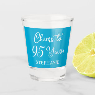 Vaso De Chupito Saludos azules de Aqua a 95 años fiesta de cumplea