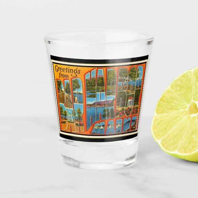 Vaso De Chupito Saludos desde Bar Harbour Maine (Anverso)
