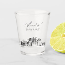 Vaso De Chupito Saludos personalizados de Dallas Wedding Favor