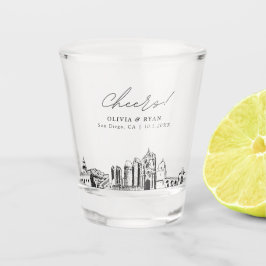 Vaso De Chupito Saludos personalizados de la boda de San Diego