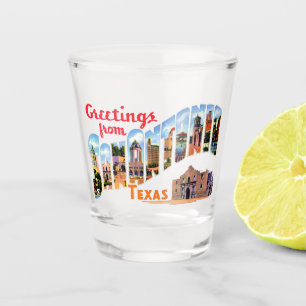 Vaso De Chupito Saludos Vintage desde San Antonio, Texas Travel