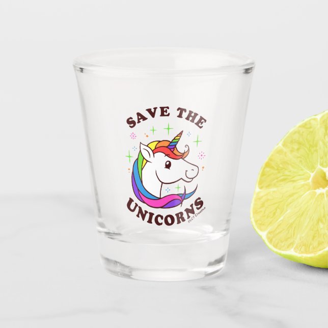 Vaso De Chupito Salvar A Los Unicornios (Anverso)