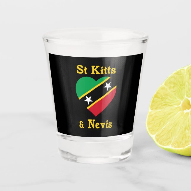 Vaso De Chupito San Cristóbal Y Nevis Bandera Independencia Caribe (Anverso)