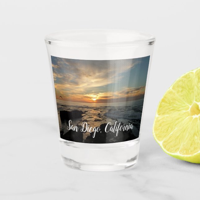 Vaso De Chupito San Diego Sunset I California Seascape (Anverso)