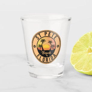 Vaso De Chupito San Pete Beach Florida Souvenir Vintage Palm Tree