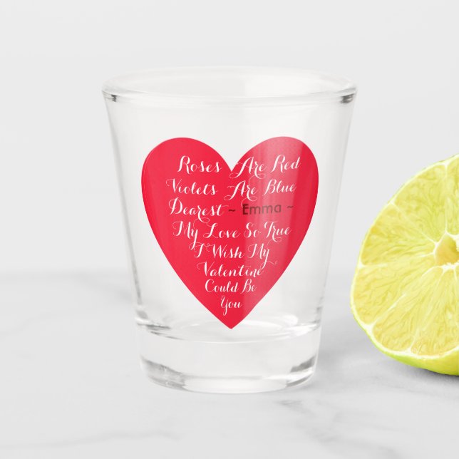 Vaso De Chupito San Valentín personalizado Personalizado (Anverso)