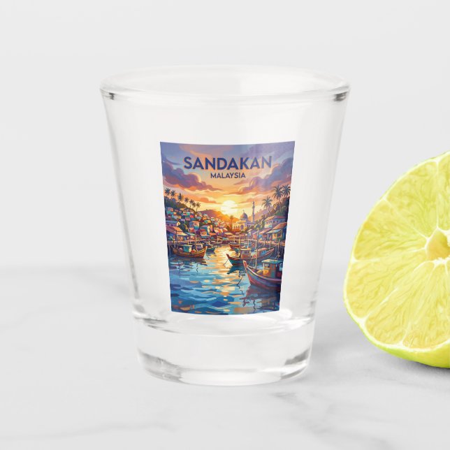 Vaso De Chupito Sandakan Malasia (Anverso)