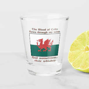 Vaso De Chupito Sangre galesa de celtas fluye venas a veces Whiske