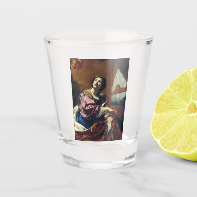 Vaso De Chupito Santa Cecilia por Simon Vouet (Anverso)