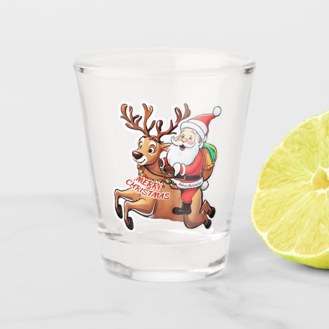 Vaso De Chupito Santa Claus Feliz Navidad (Anverso)