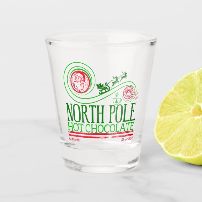Vaso De Chupito Santa Cláusula Polo Norte Chocolate caliente (Anverso)