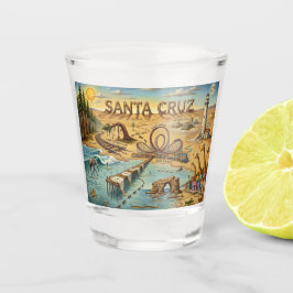 Vaso De Chupito Santa Cruz Pop Art Map – Bold Coastal Landmark