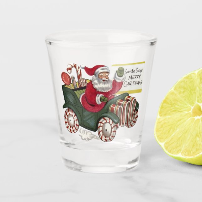 Vaso De Chupito Santa dice Feliz Navidad (Anverso)