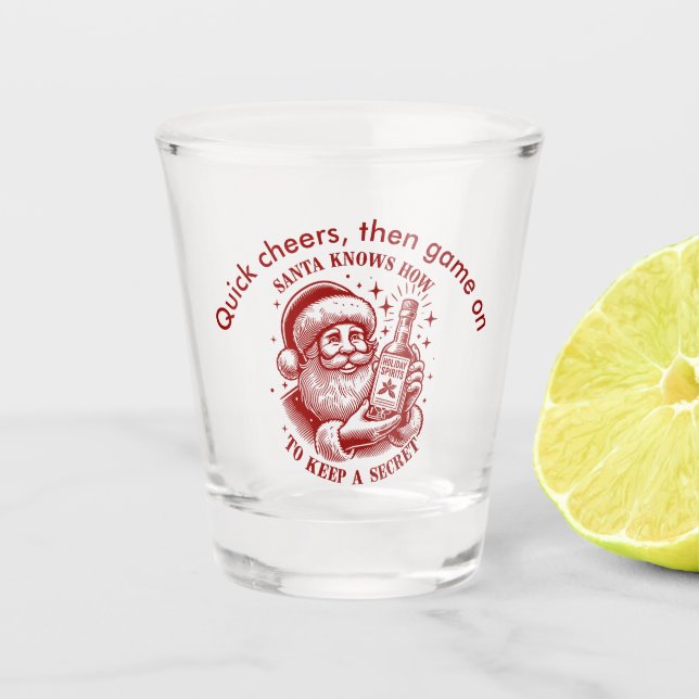 Vaso De Chupito Santa sabe cómo mantener un secreto (Anverso)