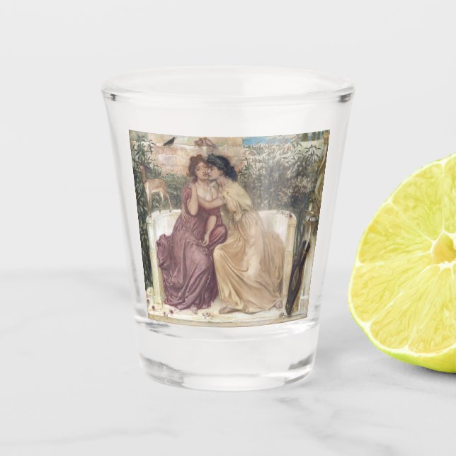 Vaso De Chupito Sappho y Erinna en un jardín griego (amor de lesbi (Anverso)