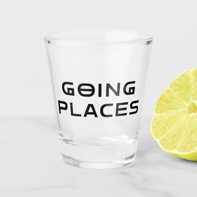 Vaso de chupito sarcástico Totalmente de viaje (Anverso)