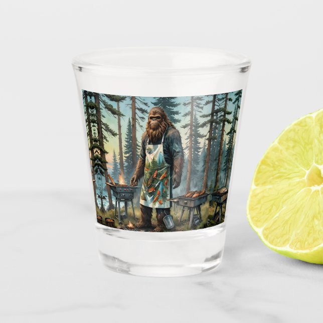 Vaso De Chupito Sasquatch Fish Grillmaster Dad (Anverso)