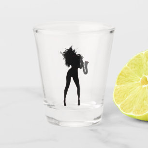 Vaso De Chupito Saxo Mujer Baila Vidrio Disparado