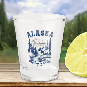 Vaso De Chupito Scenic Alaska Nature and Moose Design