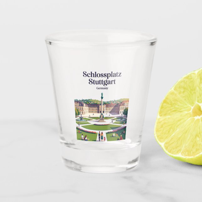 Vaso De Chupito Schlossplatz Stuttgart Alemania (Anverso)