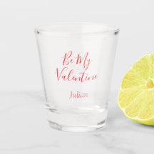 Sé mi valentín nombre rojo elegante pareja de enam