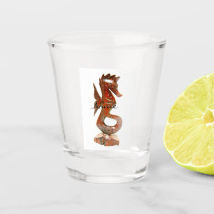 Vaso De Chupito seahorse de madera tallado moderno Thunder_Cove
