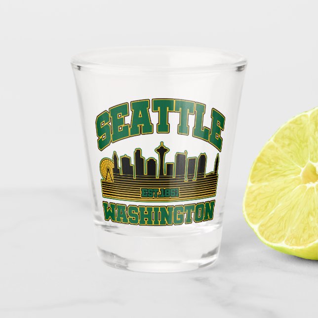 Vaso De Chupito Seattle, Washington (Anverso)
