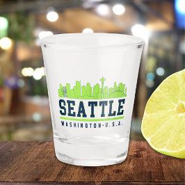 Vaso De Chupito Seattle Washington Modern Skyline City