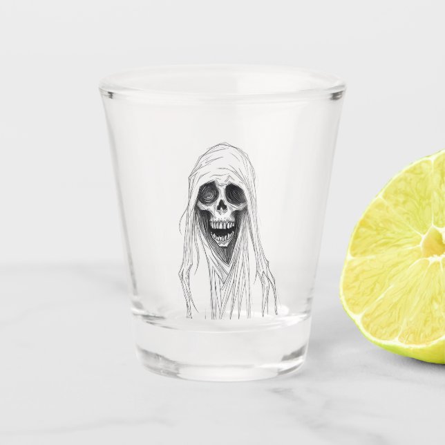 Vaso De Chupito Segador Sombrío Esqueleto (Anverso)