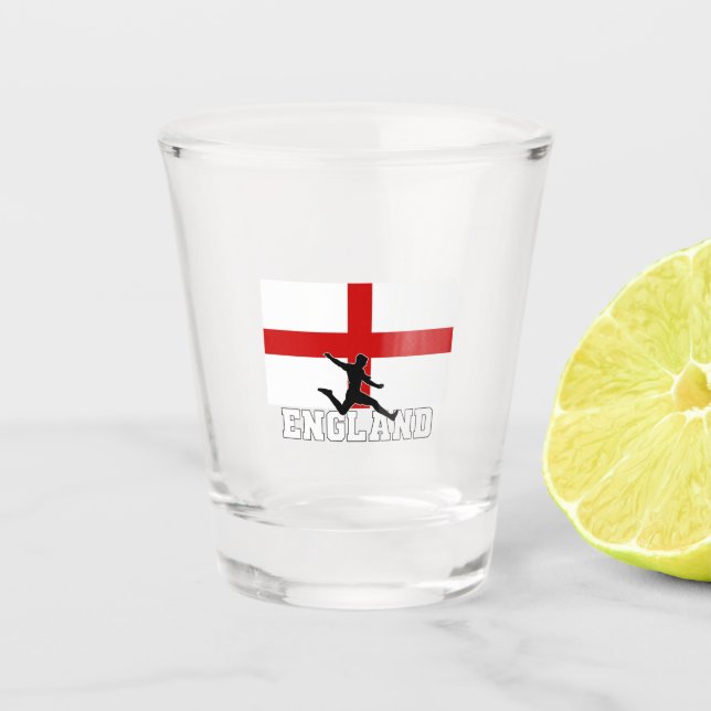 Vaso De Chupito Selección de fútbol de Inglaterra con vidrio calie (Anverso)