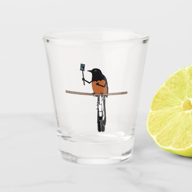 Vaso De Chupito Selfie hawaiano de aves shama (Anverso)