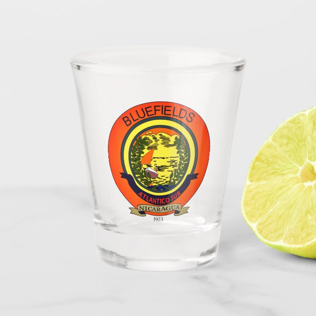 Vaso De Chupito Sello de Bluefields, Nicaragua (Anverso)