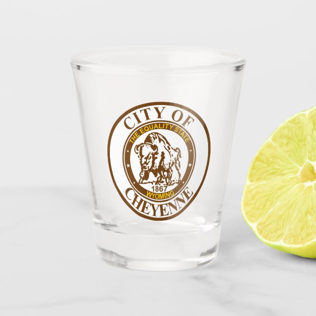Vaso De Chupito Sello de Cheyenne, Wyoming (Anverso)