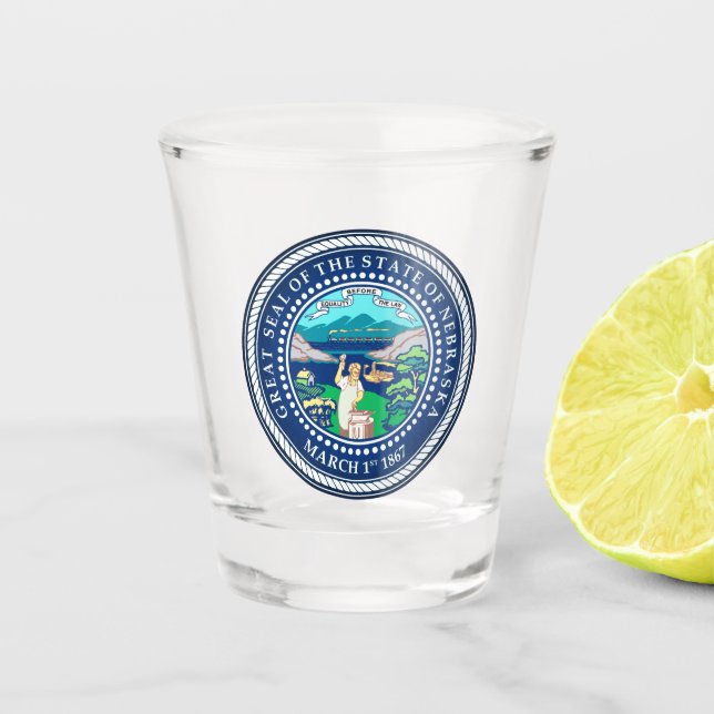 Vaso De Chupito Sello de Estado de Nebraska (Anverso)