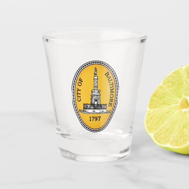 Vaso De Chupito Sello de la ciudad de Baltimore, Maryland (Anverso)
