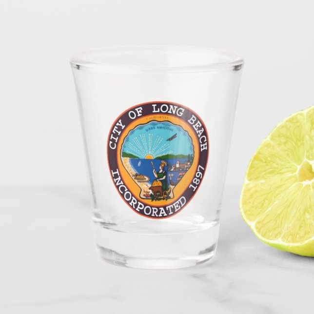 Vaso De Chupito Sello de Long Beach, California (Anverso)