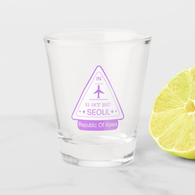 Vaso De Chupito Sello de pasaporte de Corea de Seúl (Anverso)