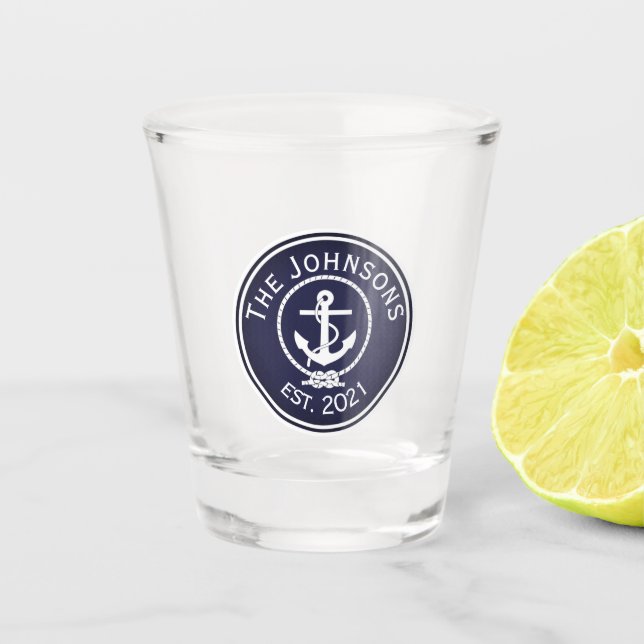 Vaso De Chupito Sello náutico de anclaje (Anverso)