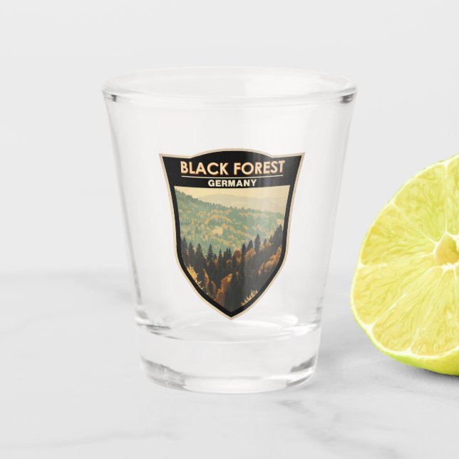 Vaso De Chupito Selva Negra Alemania Viaje de arte (Anverso)