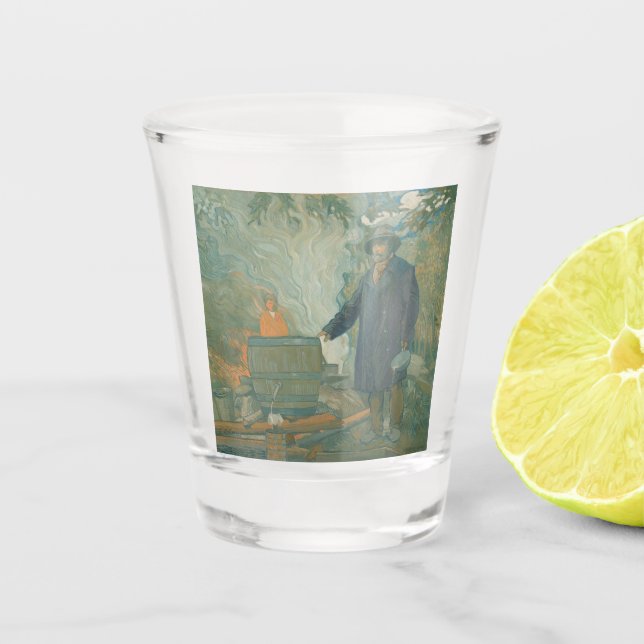 Vaso De Chupito Selva todavía brilla por los brillantes de luz bla (Anverso)