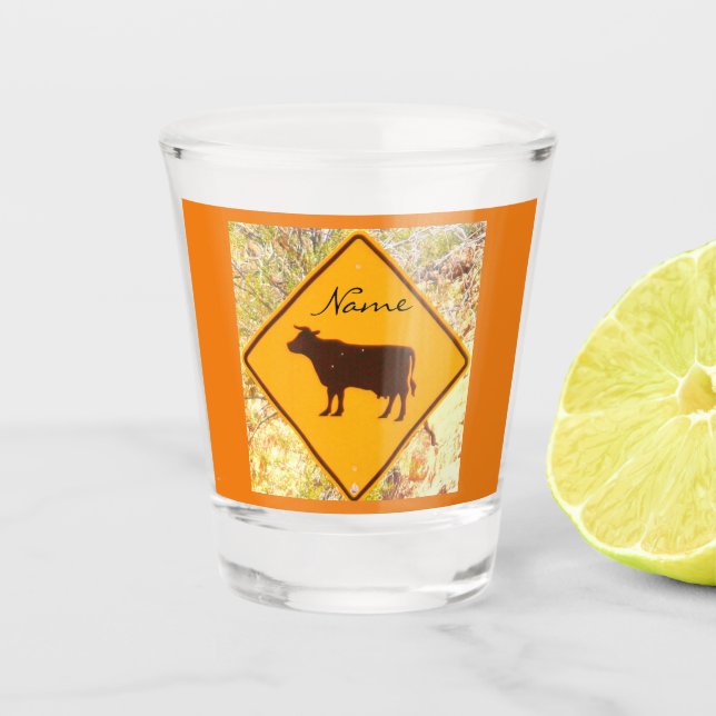 Vaso De Chupito Señal de cruce de vacas Thunder_Cove (Anverso)