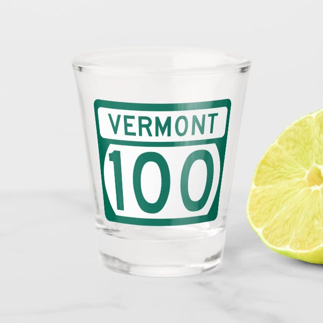 Vaso De Chupito Señal de la ruta Vermont 100 (Anverso)