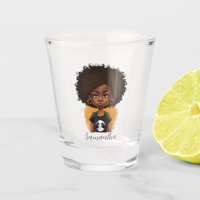 Vaso De Chupito Sencilla mujer africana (Anverso)