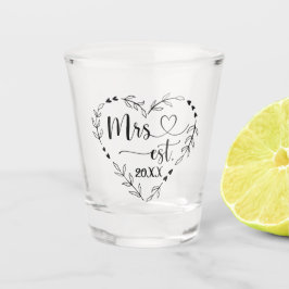 Vaso De Chupito Señora tipografía con corazón y coraje