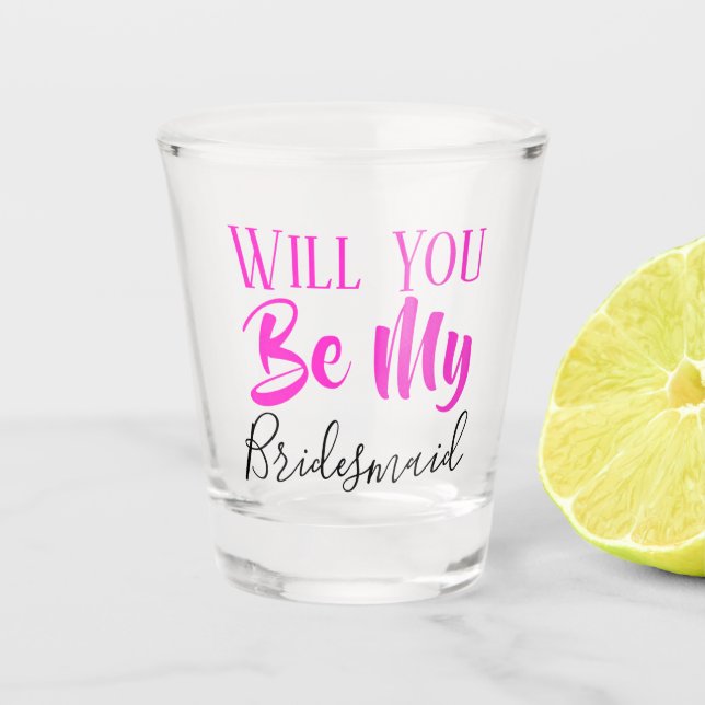 VASO DE CHUPITO ¿SERÁS MI BRIDESMAID WEDDPARTY GLASS (Anverso)