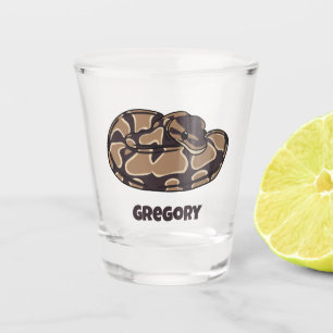 Vaso De Chupito Serpiente de Ball Python, marrón y tan personaliza